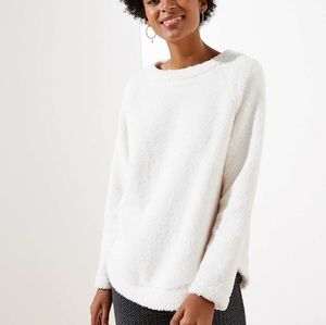 NWT LOFT Petite Faux Sherpa Sweatshirt
